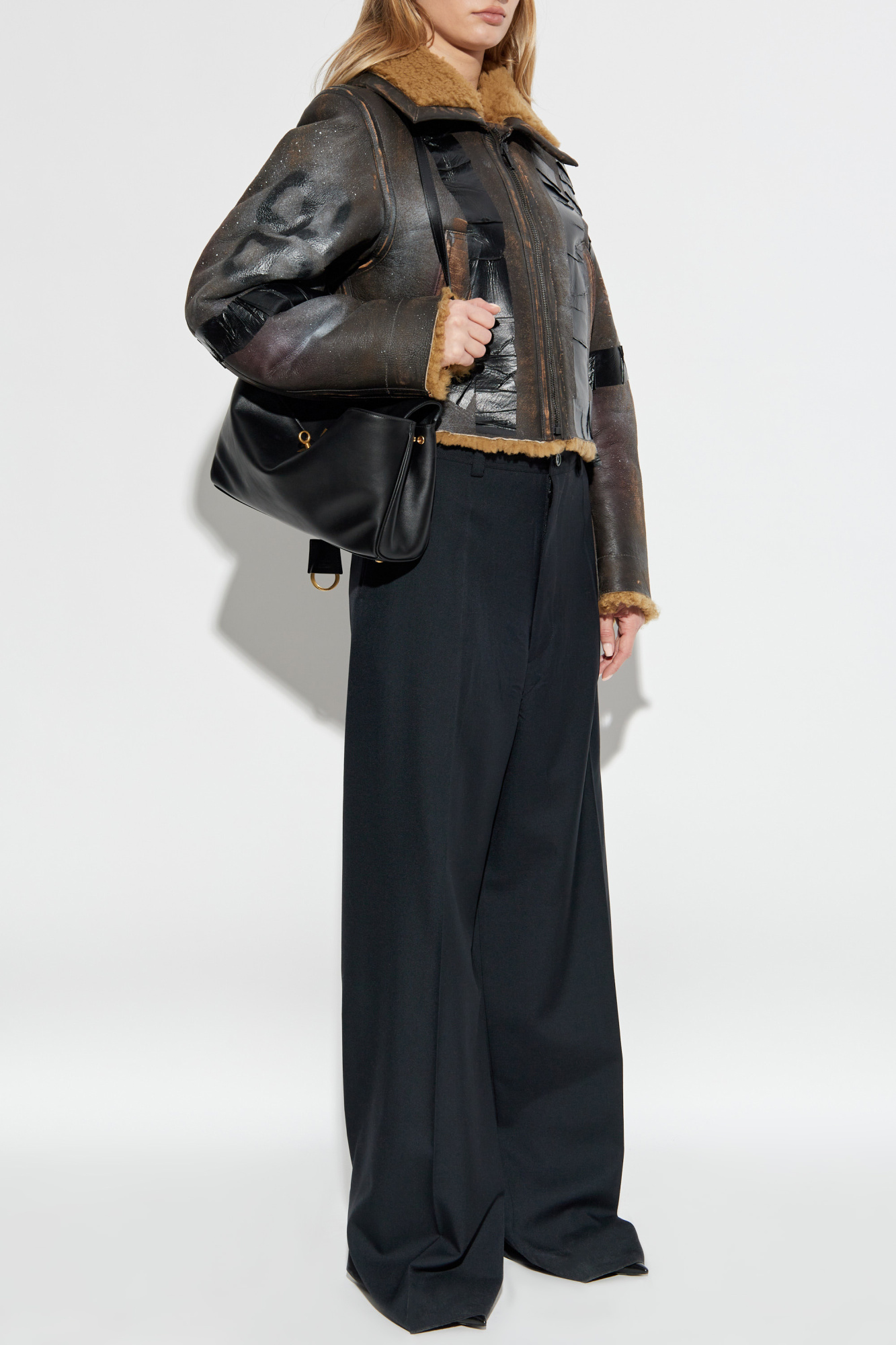 Brown Shearling coat with vintage effect Balenciaga - Vitkac AS